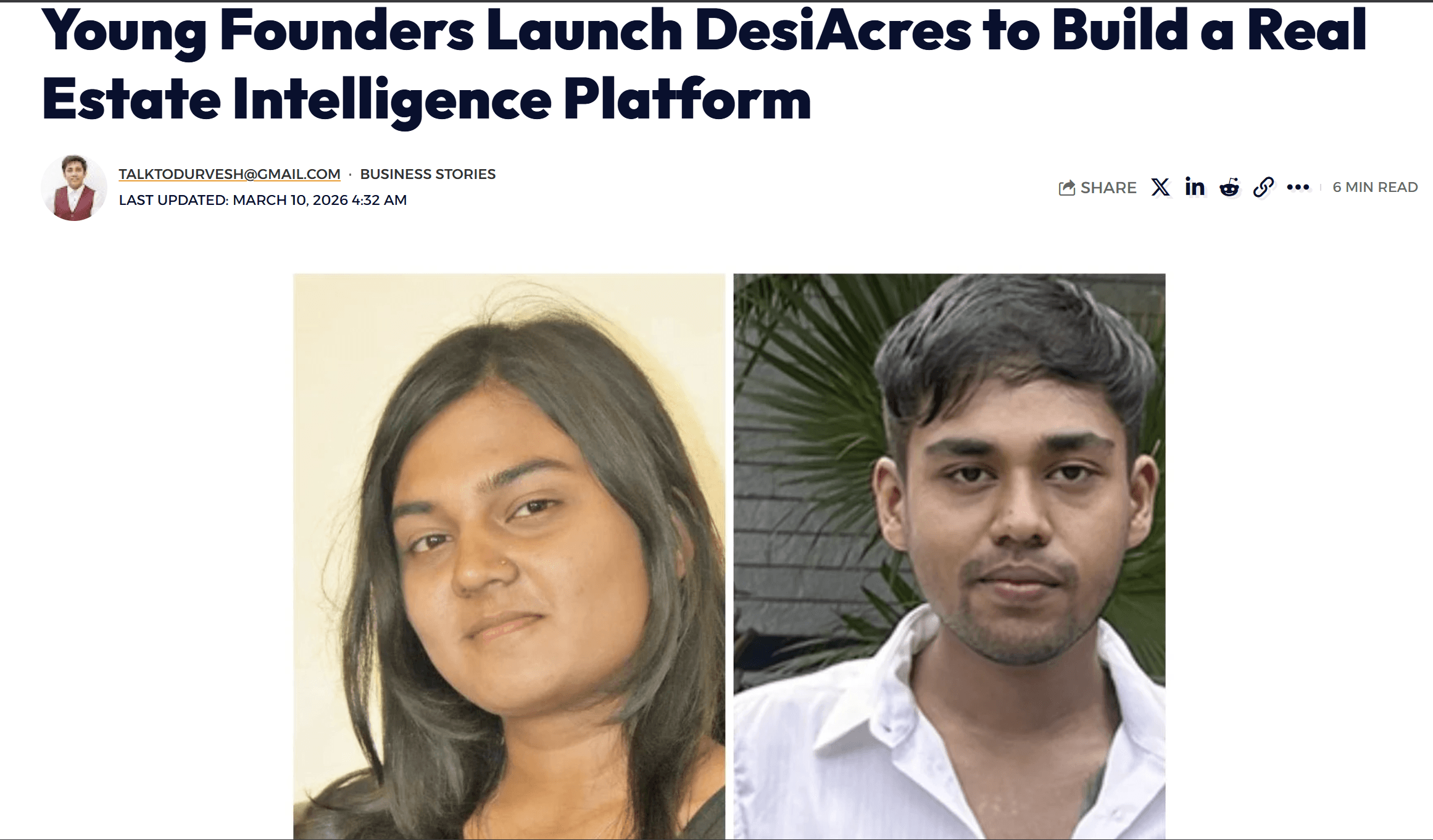 Hindustan Times coverage of DesiAcres founders